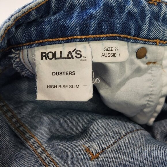 Rolla's Duster High Rise Slim Jeans‎ 29 Blue Distressed 100% Organic Cotton - Picture 4 of 12